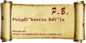 Polyákovits Béla névjegykártya
